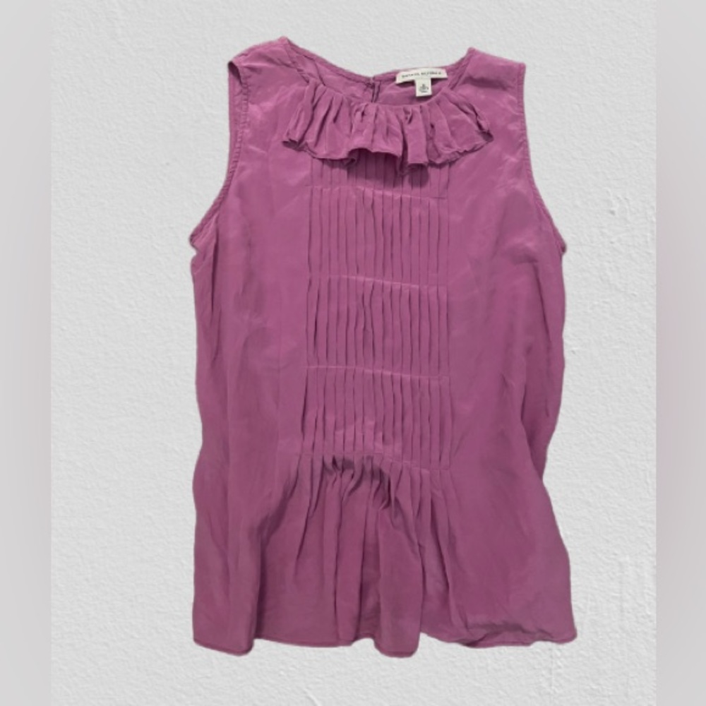 Pink sleeveless silk blouse
